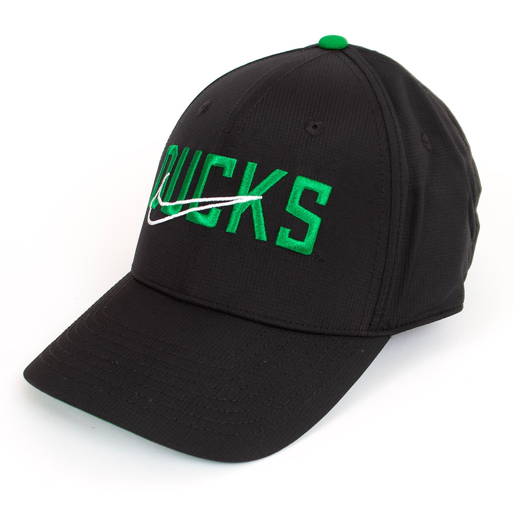 Classic Oregon O, Nike, Black, Curved Bill, Polyester, Accessories, Unisex, Structured, Ducks, Adjustable, Hat, 916394